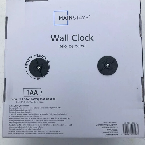 Mainstay Sterling and Noble Gold Wall Clock new - Picture 3 of 5